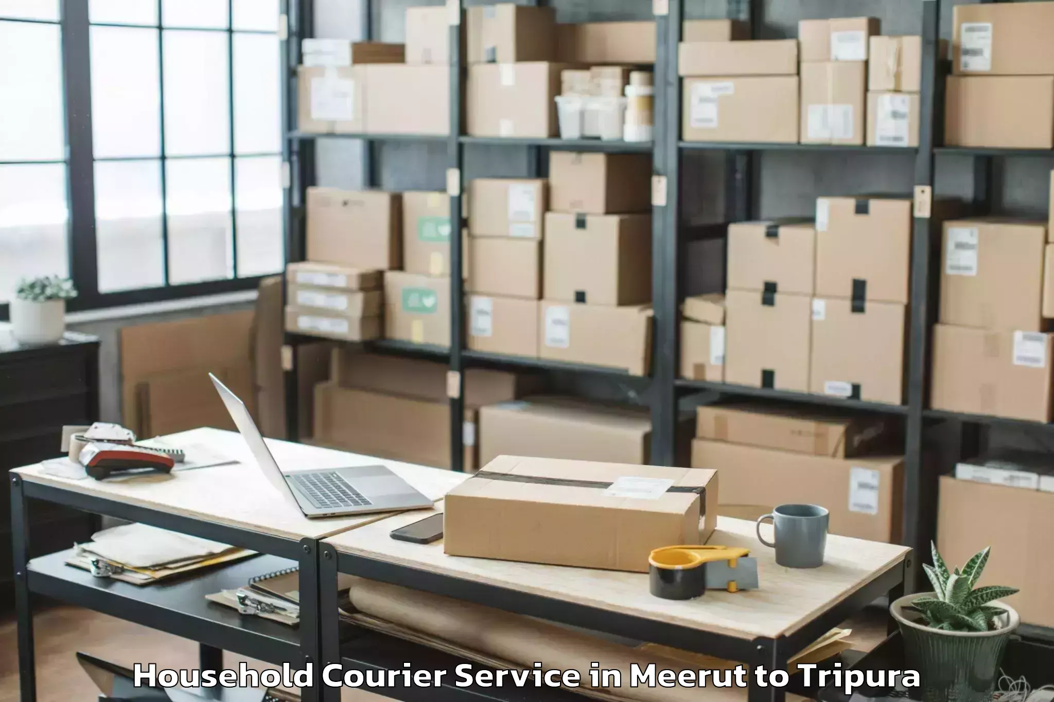 Get Meerut to Amarpur Household Courier